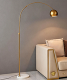 Minimalist Arc Curved Floor Lamp Metal Dimmable for Living Room