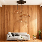 Boho Wave Rattan Pendant Light Dimmable for Living Room