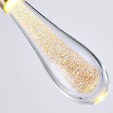 Gold Crystal Teardrop Pendant Light for Bedside, Anti-Glare
