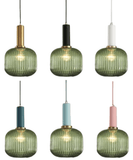 Striped Lantern Clear Glass Pendant Lighting
