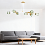 Bubble Branching Chandelier Mid Century Style Adjustable Glass for Living Room
