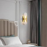 Modern Marble LED Wall Light for Bedside, Anti-Glare
