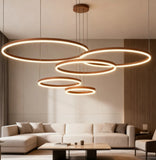 Modern Multi Ring Pendant Light Dimmable in Metal for Living Rooms
