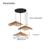 Boho Wave Rattan Pendant Light Dimmable for Living Room