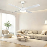 Modern Ceiling Light with Fan Metal Quiet for Living Room