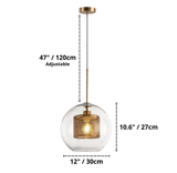 Industrial Glass Light Pendants with Round Spheres