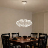 Modern Cloud Pendant Light Metal for Dining Rooms, Height Adjustable