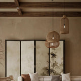 Nordic Rattan Pendant Light Dimmable LED for Living Room