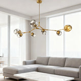 Bubble Branching Chandelier Mid Century Style Adjustable Glass for Living Room