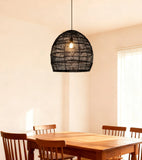 Rattan Light Pendant Dimmable LED Natural Style for Dining Room