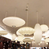 Nordic Ball Shape White Fabric Pendant Light