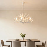 Mid Century Deer Antler Chandelier Height Adjustable for Dining Room