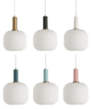 Striped Lantern Clear Glass Pendant Lighting