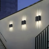 Modern Outdoor Up and Down Wall Light Aluminum Black for Exterior Wall, IP65