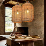 Boho Rattan Pendant Lighting for Kitchen