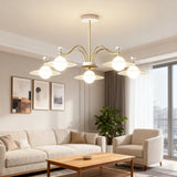 Luxury Saturn Glass Gold Chandelier for Living Room