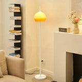 Mid Century Orange Shade Floor Lamp WIth Low Blue LED for Living Room