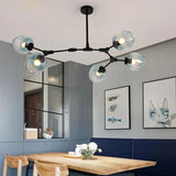 Bubble Branching Chandelier Mid Century Style Adjustable Glass for Living Room