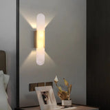 Modern Marble LED Wall Light for Bedside, Anti-Glare