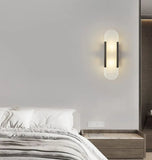 Modern Marble LED Wall Light for Bedside, Anti-Glare