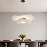 White Lotus Leaf Fabric Pendant Light for Dining Room