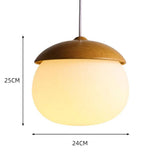Rustic Wood Pendant Light with Nut Shape