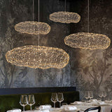 Modern Cloud Pendant Light Metal for Dining Rooms, Height Adjustable