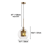 Industrial Glass Light Pendants with Round Spheres