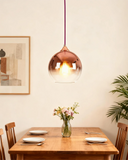 Gradient Eye-friendly Spherical Glass Pendant Light for Dining Room