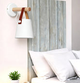 Simple Leather Strap Iron Bedside Wall Light