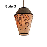 Japandi Fabric Pendant Light Dimmable for Dining Room