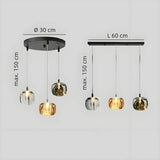 Modern Crystal Pendant Light Height Adjustable for Dining Rooms