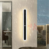 Minimalist Black Long Wall Mounted Light Dimmable Motion Sensor for Hallway