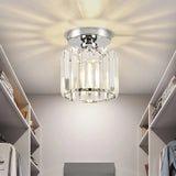 Modern Hallway Semi Flush Ceiling Light Crystal LED