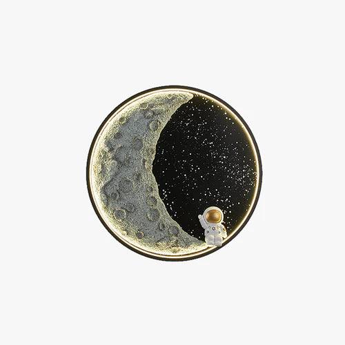 Space Black And White Round Decorative LED Wall Lamp - Clowas