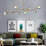 Bubble Branching Chandelier Mid Century Style Adjustable Glass for Living Room