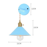 Modern Macaron Cone Wall Light Metal Dimmable for Bedside