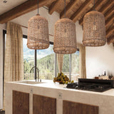 Boho Rattan Pendant Lighting for Kitchen