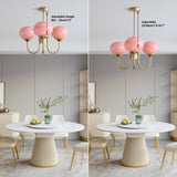 Vintage Glass Pink Chandelier Light for Dining Room