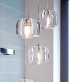 Modern Crystal Pendant Light Height Adjustable for Dining Rooms