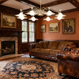 Luxury Chandeliers Dimmable Gold Metal and Glass for Living Room