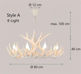 Mid Century Deer Antler Pendant Light Height Adjustable for Dining Room