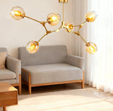 Mid Century Branching Bubble Chandelier Glass for Living Room, Arm Adjustable