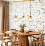 Modern Globe Glass Pendant Light Dimmable for Kitchen Island