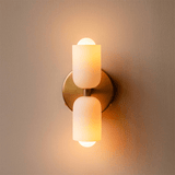 Cream Double Glass Inside Wall Lights