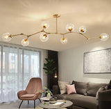 Bubble Branching Chandelier Mid Century Style Adjustable Glass for Living Room