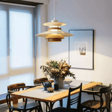 Wooden Wabi-Sabi UFO Style Pendant Light