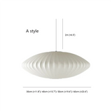 Scandi White Fabric Pendant Light for Living Room, Anti-Glare