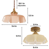 Vintage Brass Glass Pendant Lighting Fixtures