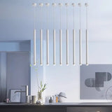 Minimalist Black Cylinder Pendant Light Metal Dimmable for Kitchen Islands